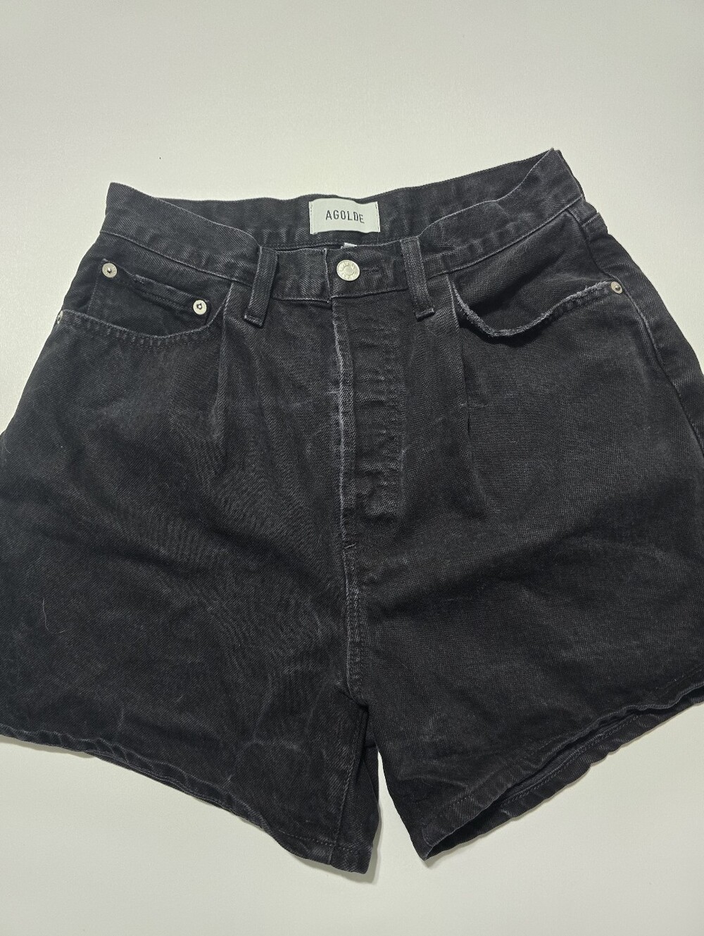 AGOLDE Rhoda Denim Shorts Front Button Fly Closure Size 26 - Picture 2 of 14